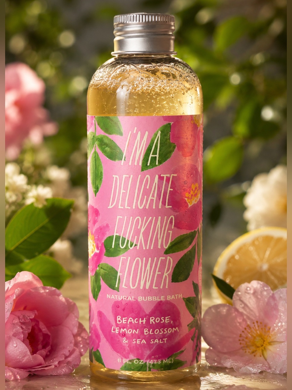NEW “I’m A Delicate F*cking Flower” Bubble Bath Beach Rosé Lemon Blossom 8oz